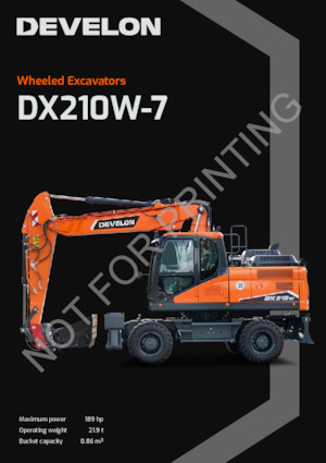 Excavatrice sur pneus Develon DX210W-7 