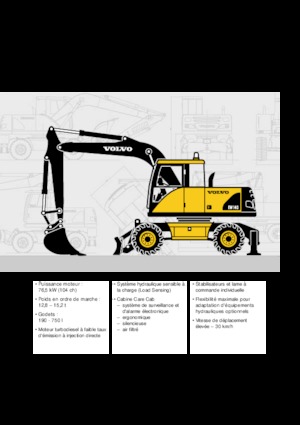 Excavatrice sur pneus Volvo EW140