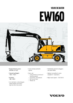 Excavatrice sur pneus Volvo EW160