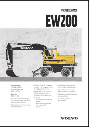 Excavatrice sur pneus Volvo EW200