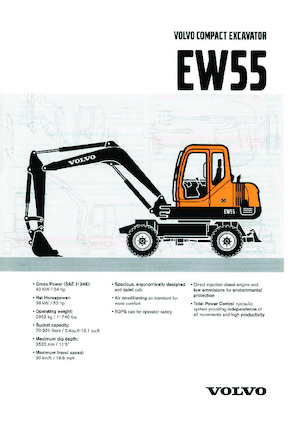 Excavatrice sur pneus Volvo EW55