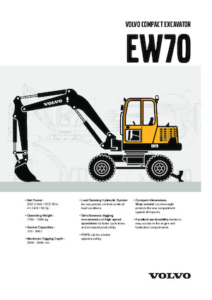 Excavatrice sur pneus Volvo EW70