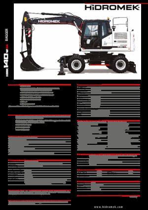Excavatrice sur pneus Hidromek HMK 140 W