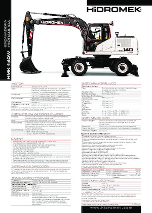 Excavatrice sur pneus Hidromek HMK 140 W