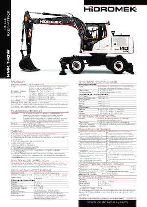 Excavatrice sur pneus Hidromek HMK 140 W