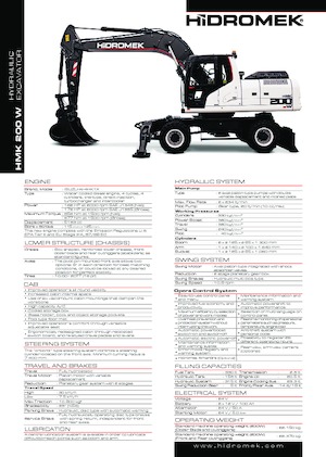 Excavatrice sur pneus Hidromek HMK 200 W