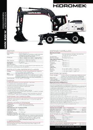 Excavatrice sur pneus Hidromek HMK 200 W
