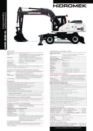 Excavatrice sur pneus Hidromek HMK 200 W