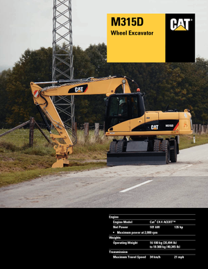 Excavatrice sur pneus Caterpillar M315D Mono