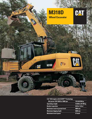 Excavatrice sur pneus Caterpillar M318D Mono