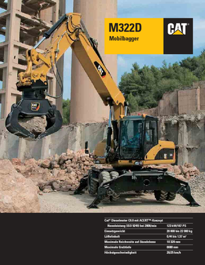 Excavatrice sur pneus Caterpillar M322D MH