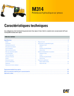 Excavatrice sur pneus Caterpillar M314