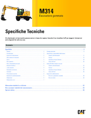 Excavatrice sur pneus Caterpillar M314