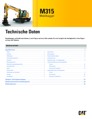 Excavatrice sur pneus Caterpillar M315
