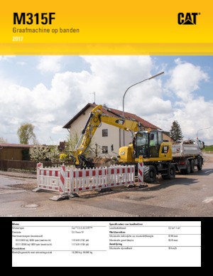 Excavatrice sur pneus Caterpillar M315F