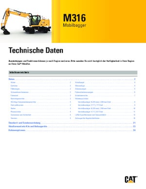 Excavatrice sur pneus Caterpillar M316