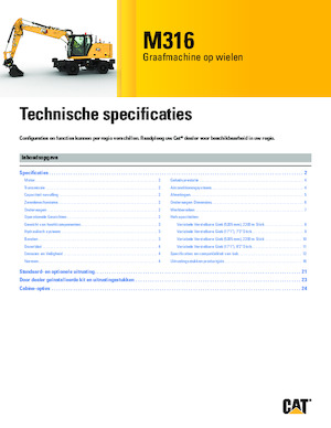 Excavatrice sur pneus Caterpillar M316