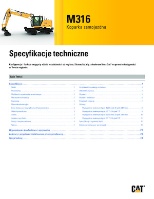 Excavatrice sur pneus Caterpillar M316