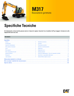 Excavatrice sur pneus Caterpillar M317