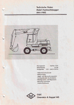 Excavatrice sur pneus O&K MH 4 PMS