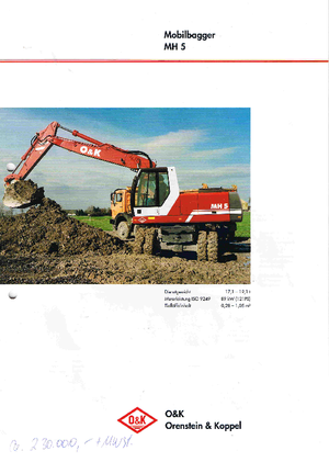 Excavatrice sur pneus O&K MH 5