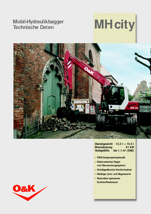 Excavatrice sur pneus O&K MH CITY