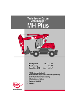 Excavatrice sur pneus O&K MH PLUS B