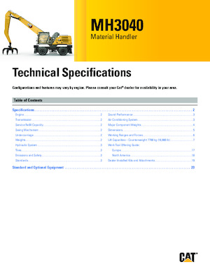 Manipulateurs de matériaux Caterpillar MH3040