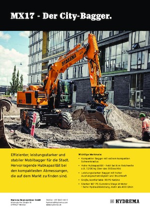 Excavatrice sur pneus Hydrema MX 17