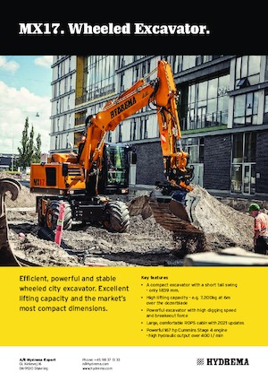 Excavatrice sur pneus Hydrema MX 17