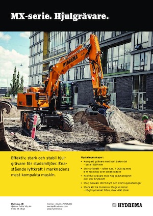 Excavatrice sur pneus Hydrema MX 17