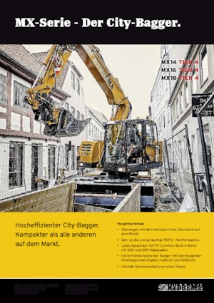 Excavatrice sur pneus Hydrema MX 14