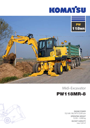 Excavatrice sur pneus Komatsu PW118MR-8