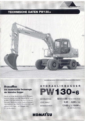 Excavatrice sur pneus Komatsu PW130-6