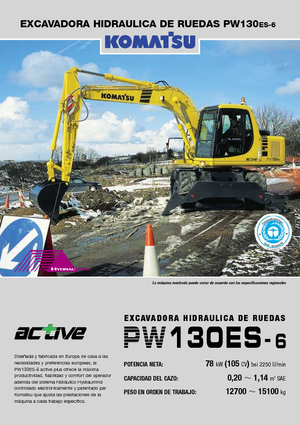 Excavatrice sur pneus Komatsu PW130-6