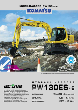 Excavatrice sur pneus Komatsu PW130-6