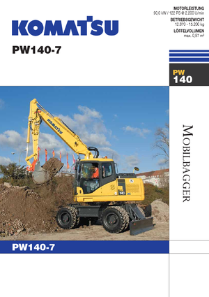 Excavatrice sur pneus Komatsu PW140-7