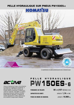 Excavatrice sur pneus Komatsu PW150-6