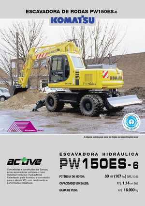 Excavatrice sur pneus Komatsu PW150-6