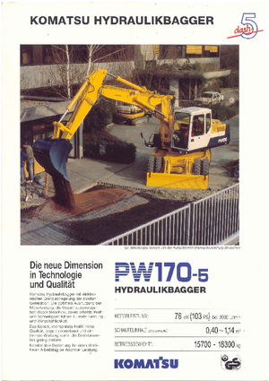 Excavatrice sur pneus Komatsu PW170-5