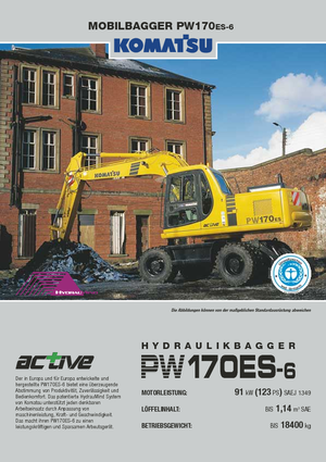 Excavatrice sur pneus Komatsu PW170-6