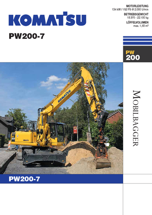 Excavatrice sur pneus Komatsu PW200-7E0