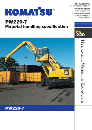 Excavatrice sur pneus Komatsu PW220-7MH