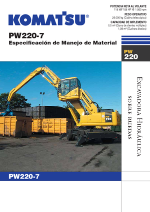 Excavatrice sur pneus Komatsu PW220-7MH