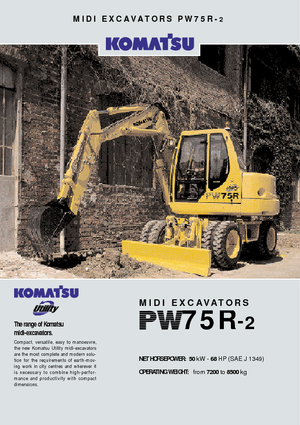 Excavatrice sur pneus Komatsu PW75 R-2