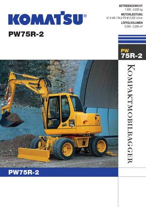 Excavatrice sur pneus Komatsu PW75 R-2