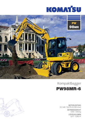 Excavatrice sur pneus Komatsu PW98MR-6