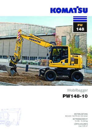 Excavatrice sur pneus Komatsu PW148-10 