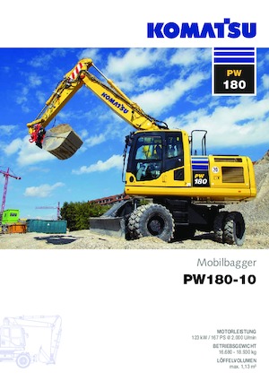 Excavatrice sur pneus Komatsu PW180-10