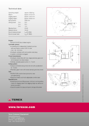 Excavatrice sur pneus Terex S1